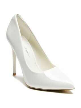 4 Inch White Womens Pumps High Heels Stiletto Pointed Closed Toe Bridal Shoes